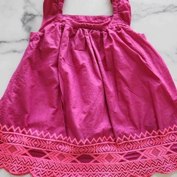 Cherokee girls large fuchsia boho relaxed tank top embroidered geometric tribal - Picture 4 of 4